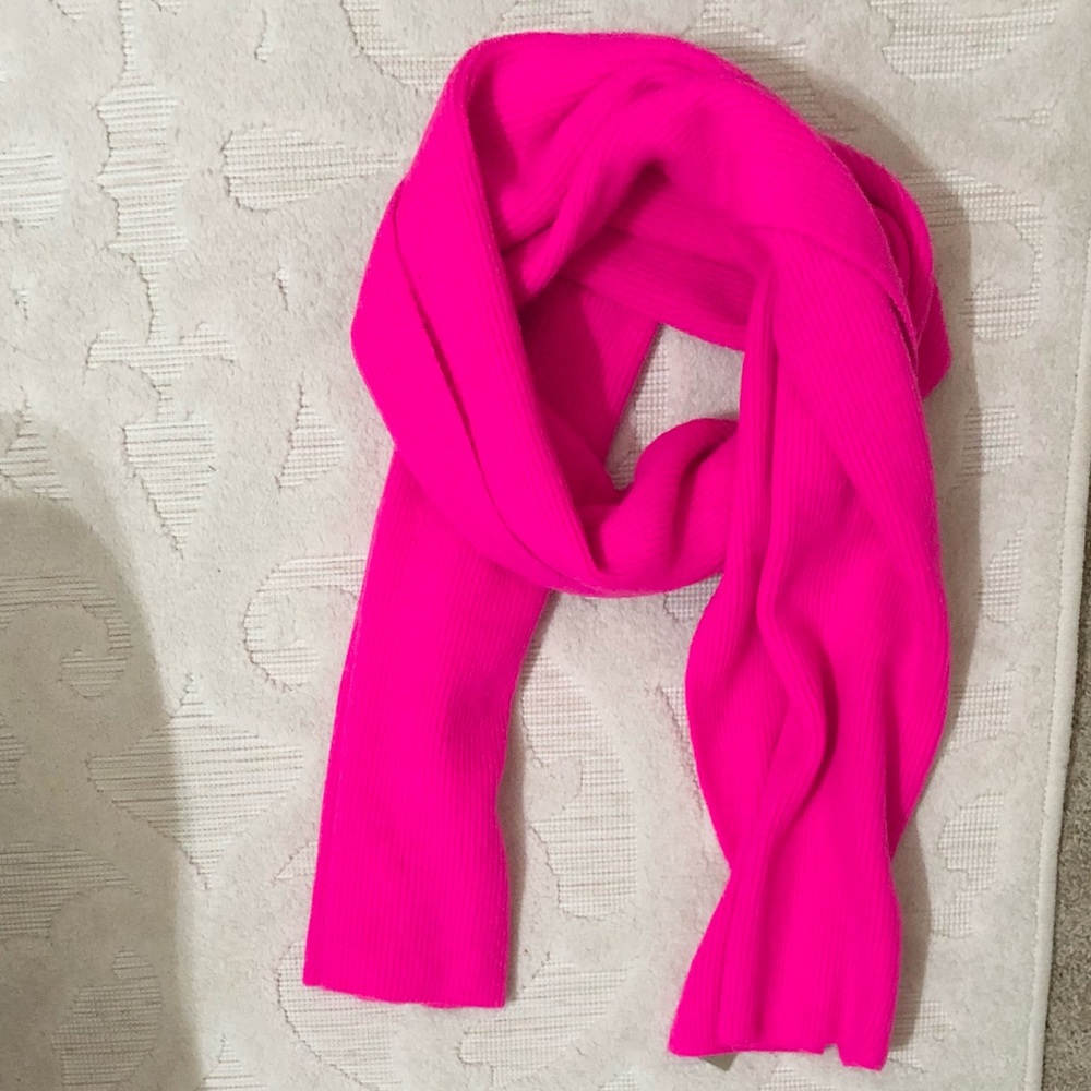 J Crew Fuchsia Ribbed Scarf in Supersoft Yarn